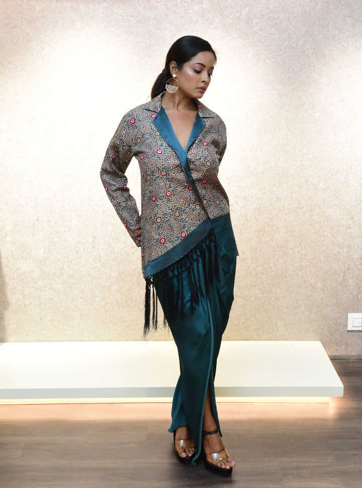 Beautiful green women 2pc dhoti dress – Designer Collective