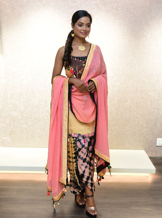 Black pink designer 3pc salwar suit : Designer Collective