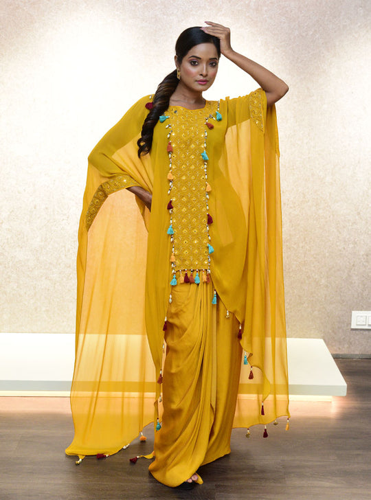 Yellow stylish women designer party wear : Designer Collective