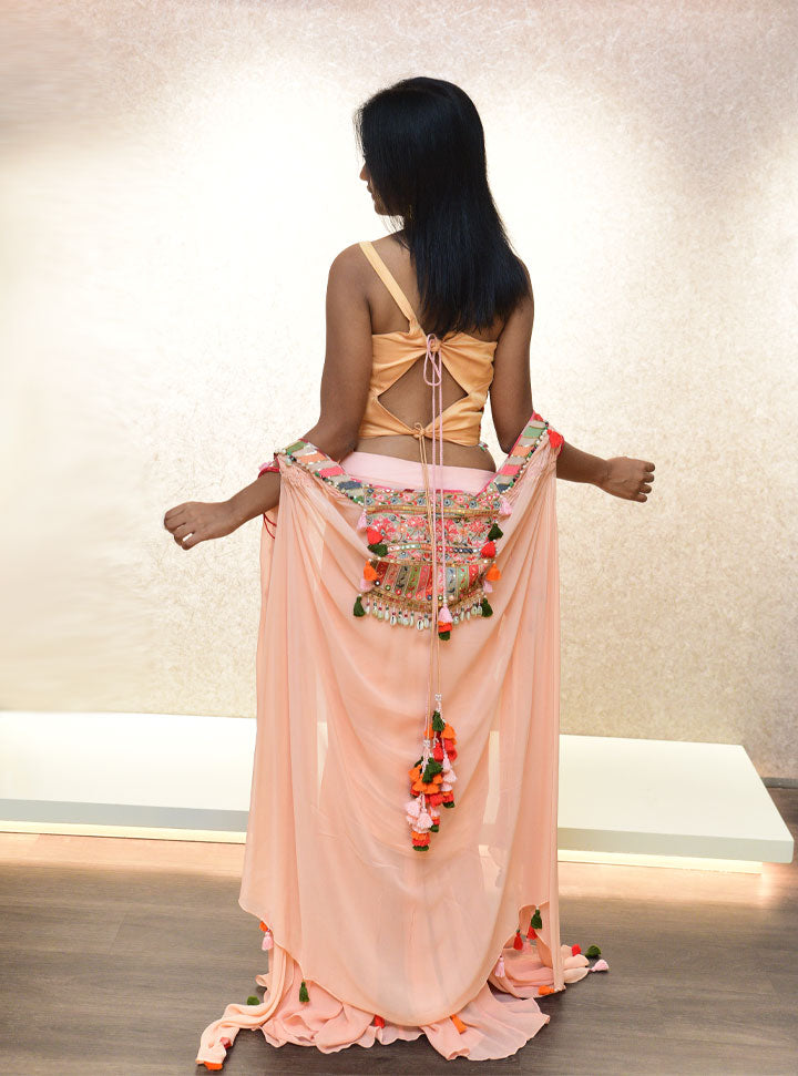Pretty pink women indowestern 3pc dress : Designer Collective