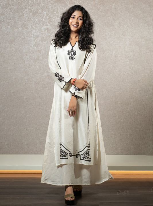 Aesthetic white long dress : Designer Collective