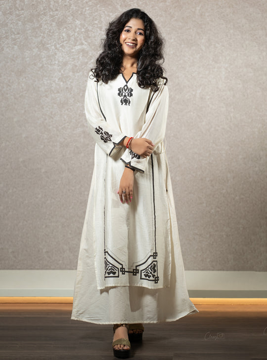 Aesthetic white long dress : Designer Collective