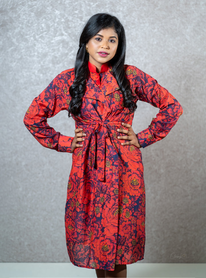 Floral printed long dress : Designer Collective
