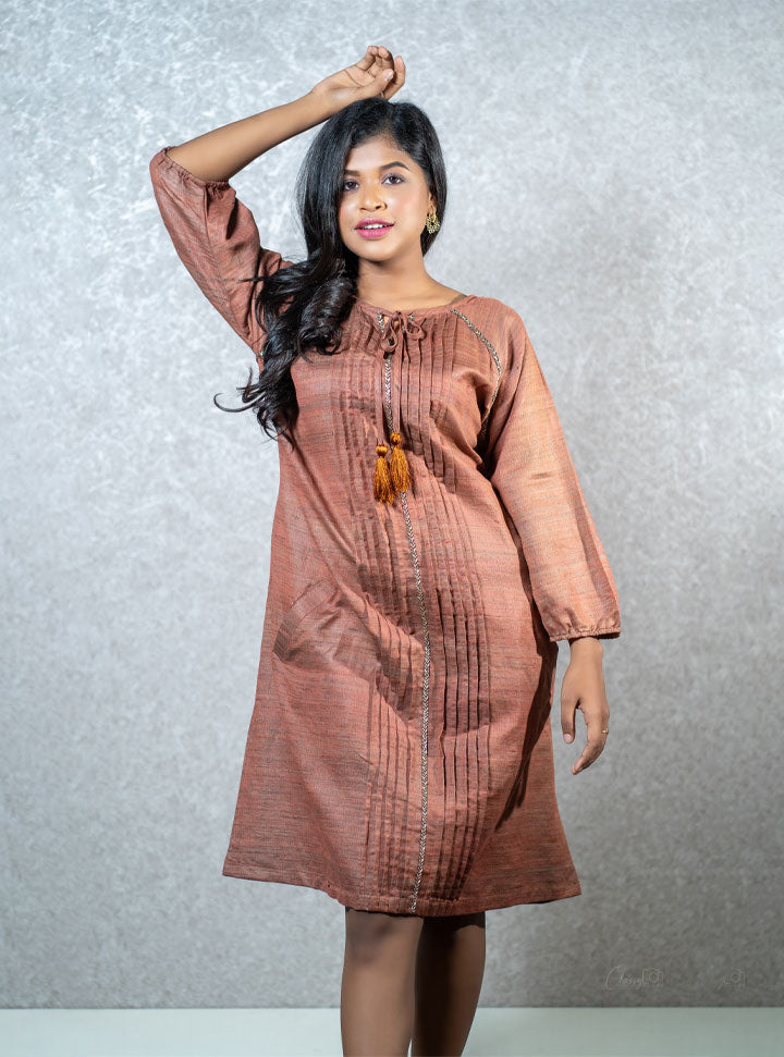 Glossy rust medium kurti
